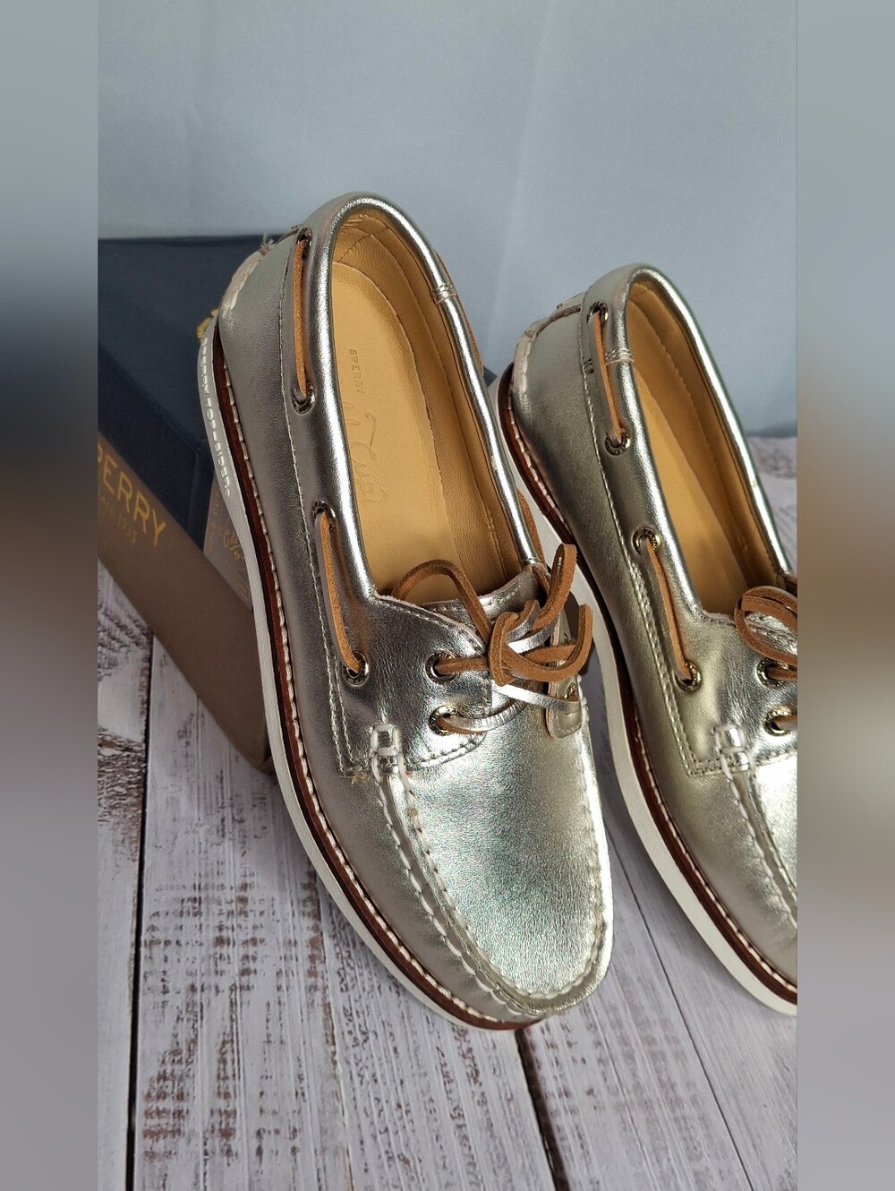 Womens Sperry Top-Sider Gold Cup A/O Montana 2-Eye Boat Shoe Size 5 Preppy Comfy